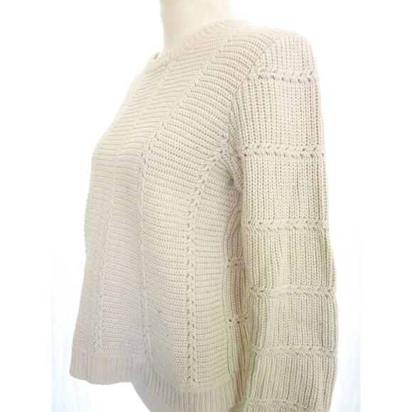 Madewell Cream Off White Crochet Knit Sweater Top Medium M Cotton Blend - Picture 4 of 7